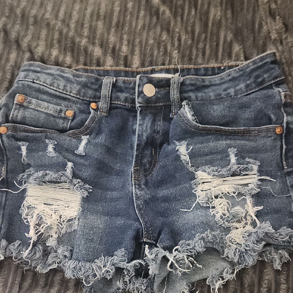 Free People Blue Denim Shorts - Picture 6 of 10